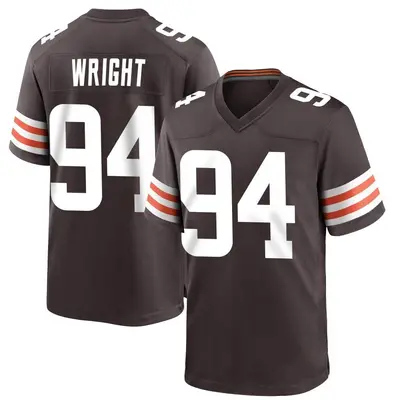 Men's Game Alex Wright Cleveland Browns Brown Team Color Jersey