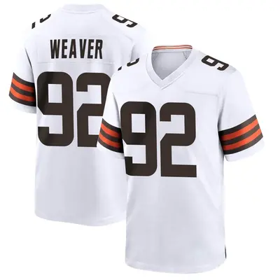 Men's Game Curtis Weaver Cleveland Browns White Jersey