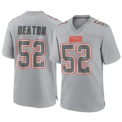 Men's Game Dawson Deaton Cleveland Browns Gray Atmosphere Fashion Jersey