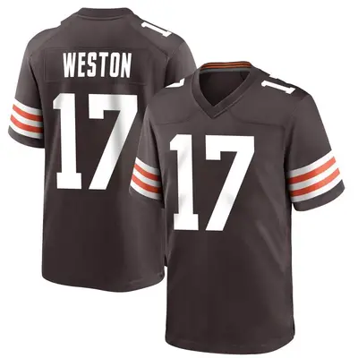 Men's Game Isaiah Weston Cleveland Browns Brown Team Color Jersey