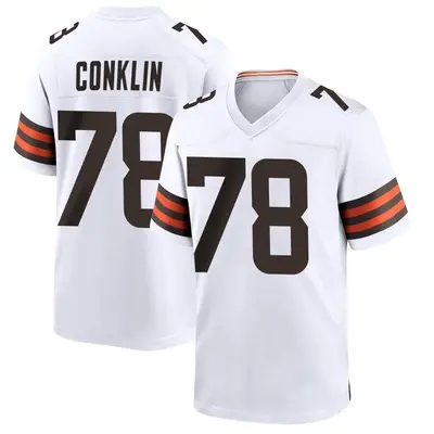 Men's Game Jack Conklin Cleveland Browns White Jersey