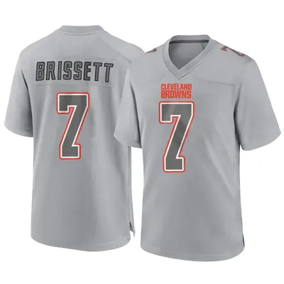 Men's Game Jacoby Brissett Cleveland Browns Gray Atmosphere Fashion Jersey