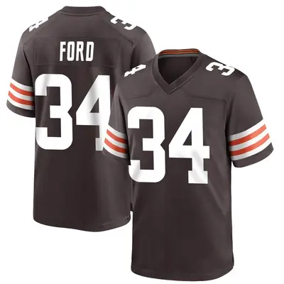 Men's Game Jerome Ford Cleveland Browns Brown Team Color Jersey
