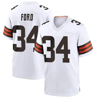 Men's Game Jerome Ford Cleveland Browns White Jersey