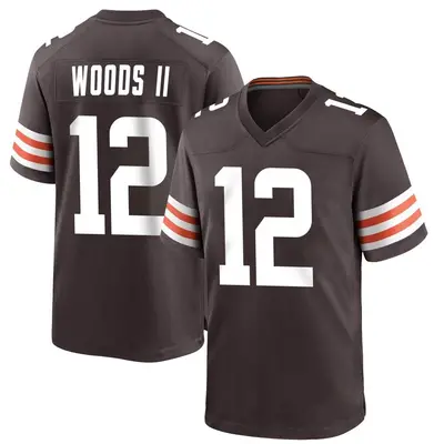 Men's Game Michael Woods II Cleveland Browns Brown Team Color Jersey