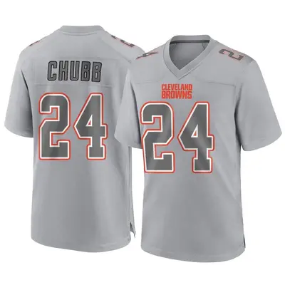 Men's Game Nick Chubb Cleveland Browns Gray Atmosphere Fashion Jersey