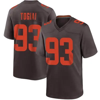 Men's Game Tommy Togiai Cleveland Browns Brown Alternate Jersey