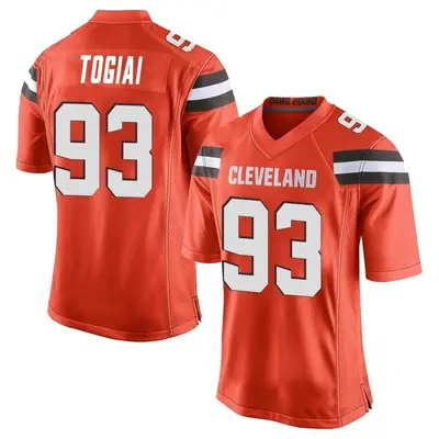 Men's Game Tommy Togiai Cleveland Browns Orange Alternate Jersey