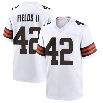 Men's Game Tony Fields II Cleveland Browns White Jersey