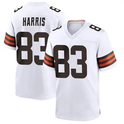 Men's Game Travell Harris Cleveland Browns White Jersey