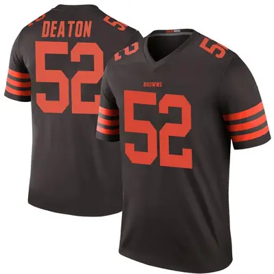 Men's Legend Dawson Deaton Cleveland Browns Brown Color Rush Jersey
