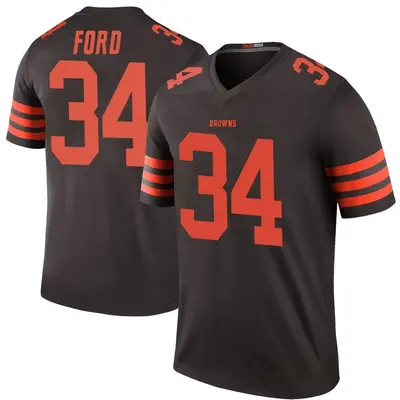 Men's Legend Jerome Ford Cleveland Browns Brown Color Rush Jersey