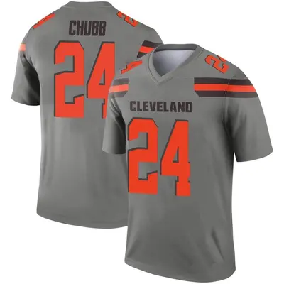 Men's Legend Nick Chubb Cleveland Browns Inverted Silver Jersey