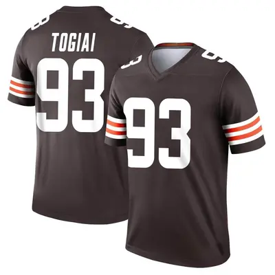Men's Legend Tommy Togiai Cleveland Browns Brown Jersey