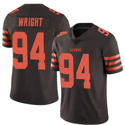 Men's Limited Alex Wright Cleveland Browns Brown Color Rush Jersey
