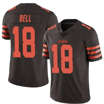Men's Limited David Bell Cleveland Browns Brown Color Rush Jersey