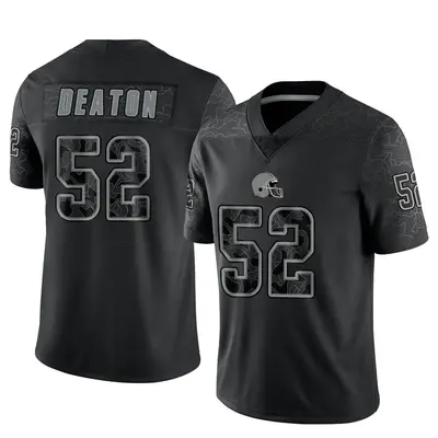 Men's Limited Dawson Deaton Cleveland Browns Black Reflective Jersey