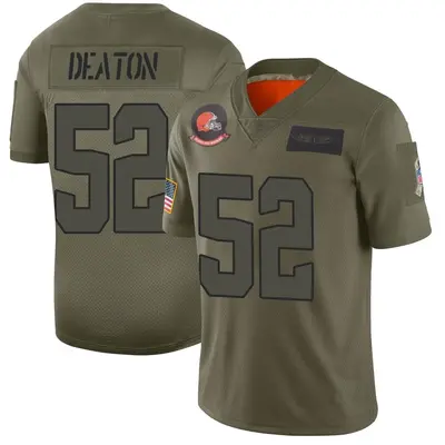 Men's Limited Dawson Deaton Cleveland Browns Camo 2019 Salute to Service Jersey