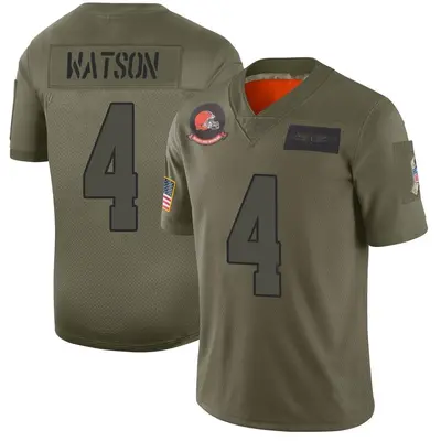 Men's Limited Deshaun Watson Cleveland Browns Camo 2019 Salute to Service Jersey