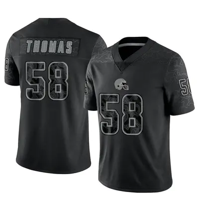 Men's Limited Isaiah Thomas Cleveland Browns Black Reflective Jersey