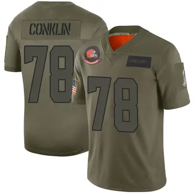 Men's Limited Jack Conklin Cleveland Browns Camo 2019 Salute to Service Jersey