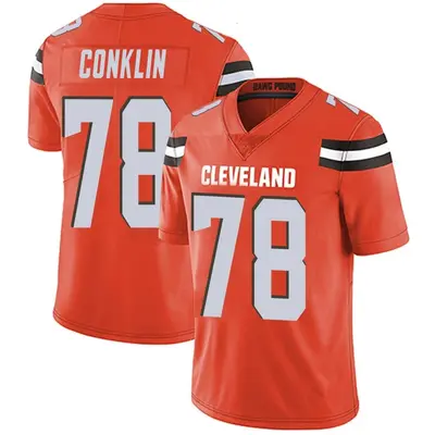 Men's Limited Jack Conklin Cleveland Browns Orange Alternate Vapor Untouchable Jersey