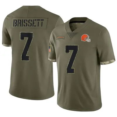 Men's Limited Jacoby Brissett Cleveland Browns Olive 2022 Salute To Service Jersey