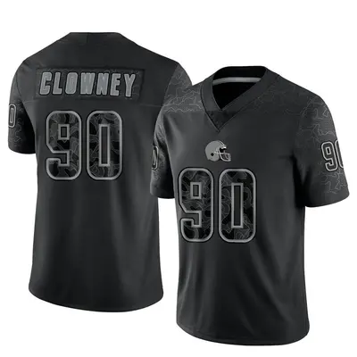Men's Limited Jadeveon Clowney Cleveland Browns Black Reflective Jersey