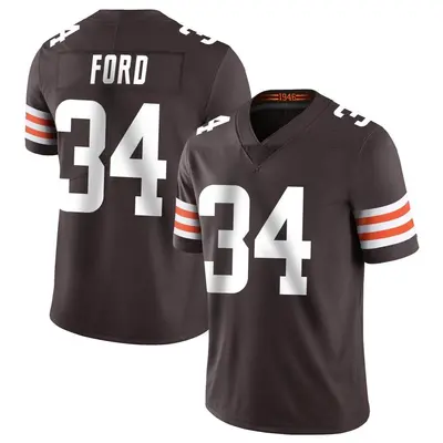 Men's Limited Jerome Ford Cleveland Browns Brown Team Color Vapor Untouchable Jersey