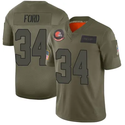 Men's Limited Jerome Ford Cleveland Browns Camo 2019 Salute to Service Jersey