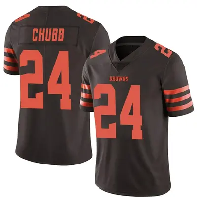 Men's Limited Nick Chubb Cleveland Browns Brown Color Rush Jersey