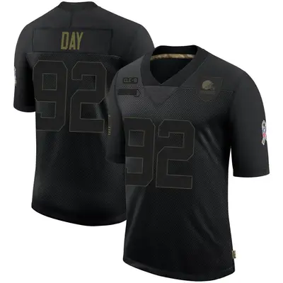 Men's Limited Sheldon Day Cleveland Browns Black 2020 Salute To Service Jersey
