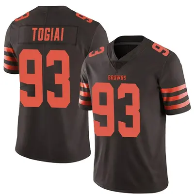 Men's Limited Tommy Togiai Cleveland Browns Brown Color Rush Jersey
