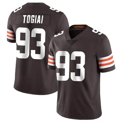 Men's Limited Tommy Togiai Cleveland Browns Brown Team Color Vapor Untouchable Jersey