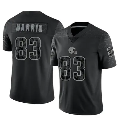 Men's Limited Travell Harris Cleveland Browns Black Reflective Jersey