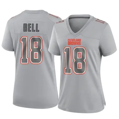 Women's Game David Bell Cleveland Browns Gray Atmosphere Fashion Jersey