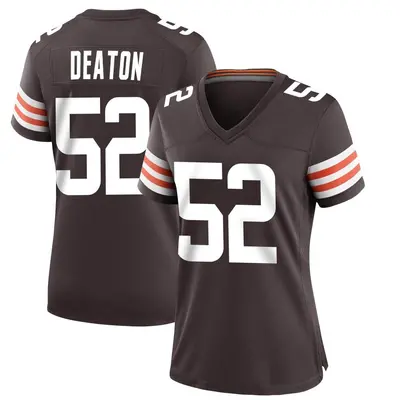 Women's Game Dawson Deaton Cleveland Browns Brown Team Color Jersey