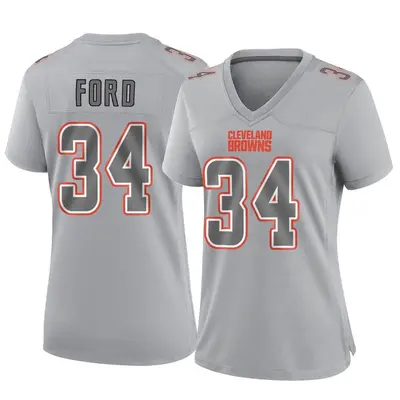Women's Game Jerome Ford Cleveland Browns Gray Atmosphere Fashion Jersey