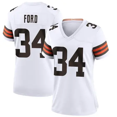Women's Game Jerome Ford Cleveland Browns White Jersey