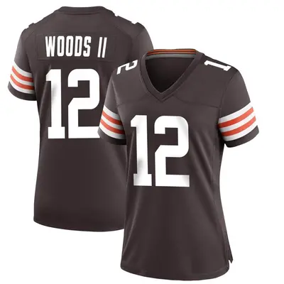 Women's Game Michael Woods II Cleveland Browns Brown Team Color Jersey