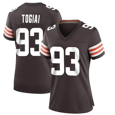 Women's Game Tommy Togiai Cleveland Browns Brown Team Color Jersey