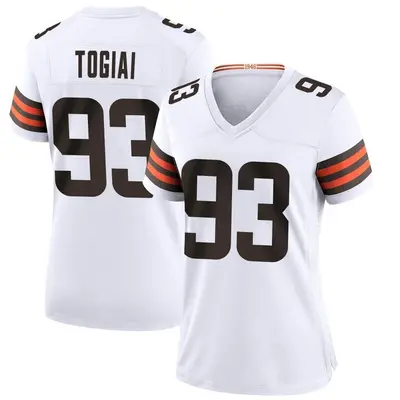 Women's Game Tommy Togiai Cleveland Browns White Jersey