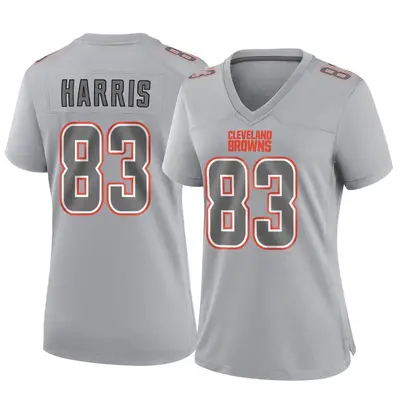 Women's Game Travell Harris Cleveland Browns Gray Atmosphere Fashion Jersey