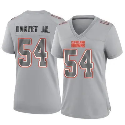 Women's Game Willie Harvey Jr. Cleveland Browns Gray Atmosphere Fashion Jersey