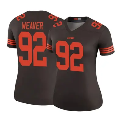 Women's Legend Curtis Weaver Cleveland Browns Brown Color Rush Jersey