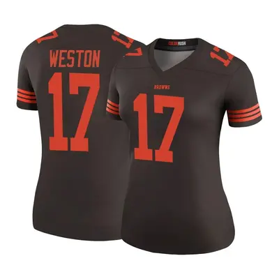 Women's Legend Isaiah Weston Cleveland Browns Brown Color Rush Jersey
