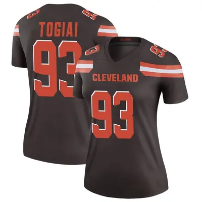 Women's Legend Tommy Togiai Cleveland Browns Brown Jersey