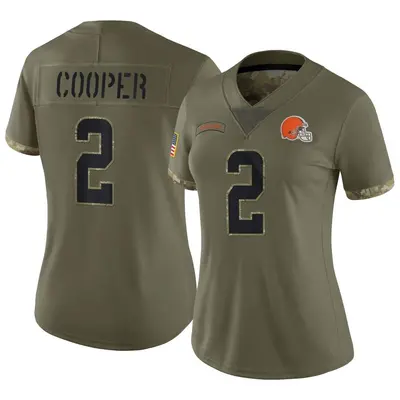 Women's Limited Amari Cooper Cleveland Browns Olive 2022 Salute To Service Jersey