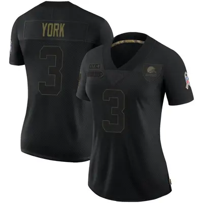 Women's Limited Cade York Cleveland Browns Black 2020 Salute To Service Jersey