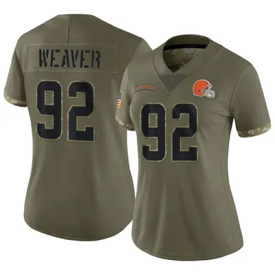 Women's Limited Curtis Weaver Cleveland Browns Olive 2022 Salute To Service Jersey